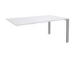 0404000121473-Bureau simple IRIS - L180 cm - Plan suivant - Pieds aluminium - plateau Blanc perle--0