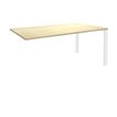 0404000121541-Bureau simple IRIS - L180 cm - Plan suivant - Pieds blanc - plateau imitation Erable--0