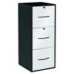 Classeur mélaminé monobloc - 3 tiroirs dossiers suspendus - H101 x L42 x P44 cm - corps noir - tiroirs blanc