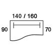 3253310150669-Bureau droit IDRA - Vague à gauche - L160 cm - Pieds blancs - plateau Blanc--1