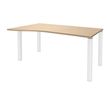 Bureau Vague EXPRIM - L140 cm - Retour gauche - Plateau imitation Chêne clair - Pieds blanc