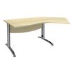 Bureau 135° IDRA - retour d'angle à droite - L180 cm - Pieds aluminium - plateau imitation Erable