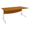 2012348122588-Bureau droit IDRA - L180 cm - Pieds blanc - plateau imitation Merisier--0