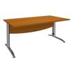 2012348123219-Bureau droit IDRA - L120 cm - Pieds alu - plateau imitation Merisier--0