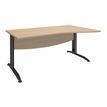 Bureau droit IDRA - Vague à droite - L140 cm - Pieds anthracite - plateau imitation Chêne