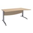 Bureau droit IDRA - Vague à droite - L140 cm - Pieds alu - plateau imitation Chêne