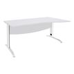 Bureau droit IDRA - Vague à droite - L140 cm - Pieds blancs - plateau Blanc