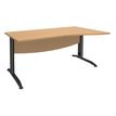 3253310149854-Bureau droit IDRA - Vague à droite - L160 cm - Pieds anthracite - Plateau imitation Hêtre--0