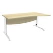 Bureau droit IDRA - Vague à droite - L140 cm - Pieds blancs - plateau imitation Erable