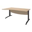 3253310150805-Bureau droit IDRA - Vague à gauche - L140 cm - Pieds anthracite - plateau imitation Chêne--0