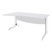 3253310150669-Bureau droit IDRA - Vague à gauche - L160 cm - Pieds blancs - plateau Blanc--0