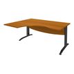 2012348121796-Bureau compact à gauche IDRA - L180 cm - Pieds anthracite - plateau imitation Merisier (Pieds de renfort obligatoire à rajou--0