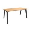 Bureau simple STEELY - L160 cm - Pieds carbone - plateau imitation Hêtre
