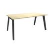 Bureau simple STEELY - L160 cm - Pieds carbone - plateau imitation Erable
