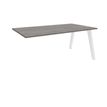 Bureau simple STEELY - L140 cm - Bureau suivant - Pieds blanc - plateau imitation Chêne gris