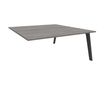 Bureau double STEELY - L120 cm - Double face Suivant - Pieds carbone - plateau imitation Chêne gris