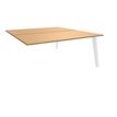 Bureau double STEELY - L140 cm - Double face Suivant - Pieds blanc - plateau imitation Hêtre