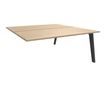 Bureau double STEELY - L160 cm - Double face Suivant - Pieds carbone - plateau imitation Chêne clair