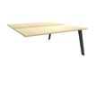 Bureau double STEELY - L160 cm - Double face Suivant - Pieds carbone - plateau imitation Erable