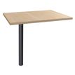 Extension IDRA/DUAL sur pied tube - 80 x 60 cm - Pied anthracite - plateau imitation Chêne clair