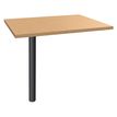 Extension IDRA/DUAL sur pied tube - 80 x 60 cm - Pied anthracite - plateau imitation Hêtre