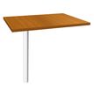 0400793981683-Extension IDRA/DUAL sur pied tube - 80 x 60 cm - Pied blanc - plateau imitation Merisier--0