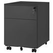 Caisson mobile métallique monobloc - H50 x L42 x P56,5 cm - 2 tiroirs - anthracite