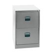 Classeur métallique monobloc professionnels - 2 tiroirs - H71 x L41 x P62 cm - gris clair