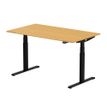 3760350281159-Bureau électrique UGO - L160x80cm - pieds noirs - plateau chêne massif--0