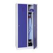 3700339889068-Vestiaire industrie salissante monobloc 2 colonnes - H180 x L80 x P50 cm - gris/bleu--0