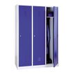 Vestiaire industrie salissante monobloc 3 colonnes - H180 x L120 x P50 cm - gris/bleu