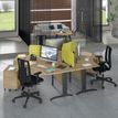 3253310150546-Bureau symétrique 120° IDRA - L185 cm - Pieds aluminium - plateau Blanc perle--1