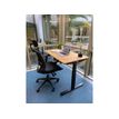3760350281159-Bureau électrique UGO - L160x80cm - pieds noirs - plateau chêne massif--1