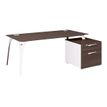 3483600647351-Bureau XENON avec bloc de rangement 2 tiroirs - 190 cm - Pieds métal - Chêne royal-Angle gauche-0
