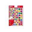 8410782135296-Apli - 6 feuilles gommettes rondes - coloris assortis métallisés-Avant-0