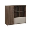 3483600379108-Rangement compact VERMONT - L120 x H109 x P45 - Noyer fumé-Angle gauche-0