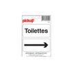 Pickup - Pictogramme - Toilettes + flèche - 100 x 100 mm