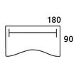 0404000123934-Bureau vague symétrique LOFTER - L180 cm - Plateau imitation Merisier - pied Blanc--1