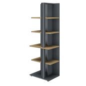 Bibliothèque ARCADE -  L60 x H182 x P45 - 4 étagères - chêne/anthracite