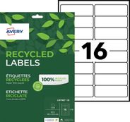 Avery - 240 Étiquettes recyclées blanches - 99,1 x 33,9 mm - Impression laser ou jet d'encre - réf LR7162-15