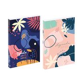 Agenda Fleurs Abstraites - 1 jour par page - 12 x 17 cm - rose ou bleu - Viquel
