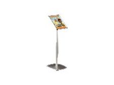 Promocome - Porte-visuel A4 sur pied fixe - gris aluminium anodisé
