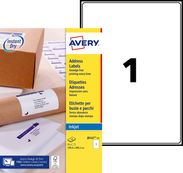 Avery - 15 Étiquettes d'expédition blanches - 199,6 x 289,1 mm - Impression jet d'encre - réf J8167-15
