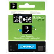 Dymo D1 - Ruban d'étiquettes auto-adhésives - 1 rouleau (12 mm x 7 m) - fond noir écriture blanche 
