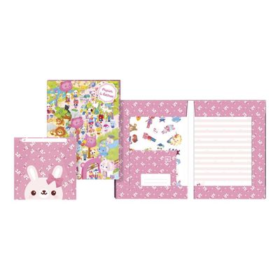 3108724548321-Oberthur - Papier à lettres - Lovely Zoo-Avant-0