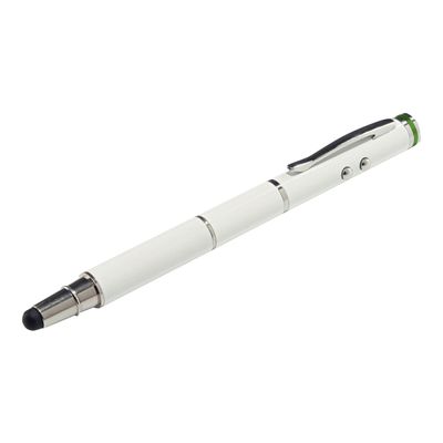4002432102204-Leitz Complete 4 in 1 - Stylet / lampe torche / stylo à bille / pointeur laser - blanc-Angle gauche-4