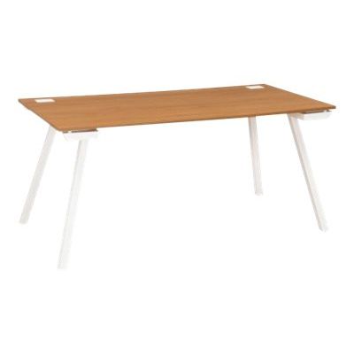 3483600495303-Bureau - SUNDAY - noyer - L 140 cm - pieds trapèze-Angle gauche-0