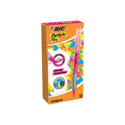3086123494879-BIC Highlighter Flex - Pack de 12 surligneurs - rose-Angle gauche-0