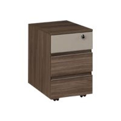 3483600349859-Caisson mobile VERMONT - 3 tiroirs - Noyer fumé-Angle gauche-0