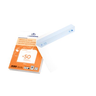 3240180015792-La Couronne - 50 Enveloppes C5 162 x 229 mm - 80 gr - sans fenêtre - blanc - bande auto-adhésive - ou--0